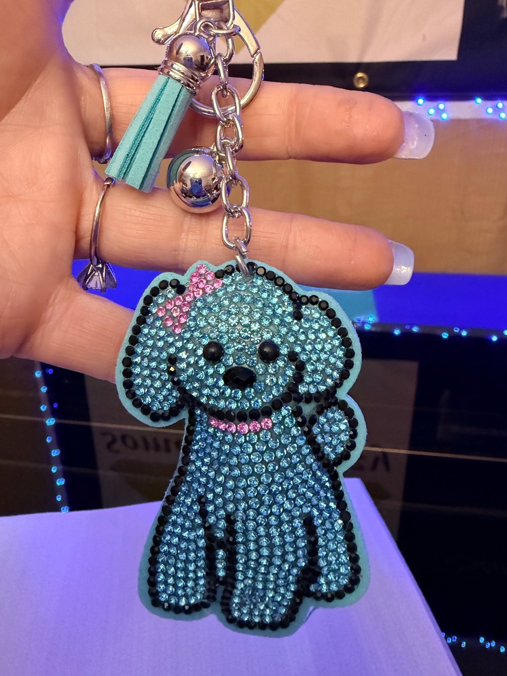 Puppy Rhinestone Keychain/Bag Charm NWT